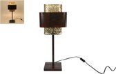 Tafellamp "Lenn" bruin/goud metaal 22x22x58cm
