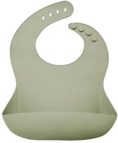 Il Bambini - slabbetje baby - kinderslab - siliconen slabbetje - slabbetje met opvangbak - verstelbaar - groen