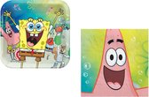 Amscan - Spongebob Squarepants - Feestbordjes - Bordjes - Servetten - Wegwerp - Kinderfeest - Verjaardag.