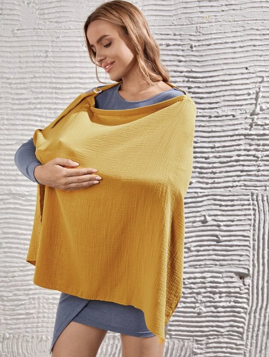 Borstvoedingsdoek - MEWAVE© | Borstvoedingsdoek | oker geel | 75x90cm | voedingsdoek met zicht op baby