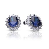 zilveren oorbellen met blauwe stenen Diamonfire