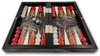 Afbeelding van het spelletje Yenigün Tavla - Backgammon + Schaken - Kleine versie 25cm- Reiseditie - Classic Black Marble Backgammon - met houten schaakstukken