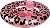 Swim Essentials - Babyzwemband met panterprint - Zwemring - Babyfloat - Opblaasbaar - 0 tot 1 Jaar - 11 Kilo - PVC - roze