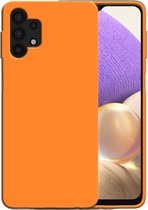 Smartphonica Siliconen hoesje voor Samsung Galaxy A32 5G case met zachte binnenkant - Oranje / Back Cover geschikt voor Samsung Galaxy A32 5G