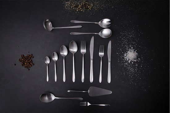 Set couvert de table SARA - Black Silver - 24 pcs - FERVEO