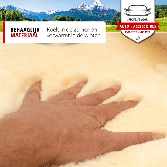 WALSER Premium Lamsvacht autostoelhoes Maya, 100% lamsvacht stoelhoes