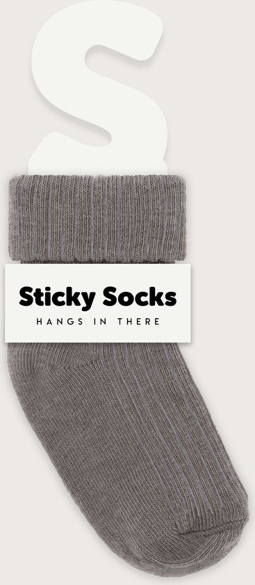 Sticky socks - babysokjes die niet afzakken -0-3 M - Mousy - 100% biologisch katoen - antislipzone - Nederlands design - duurzaam - Musthave