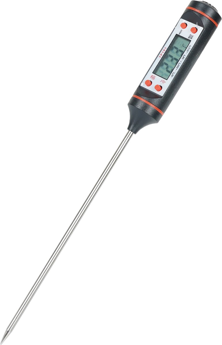 Brauch TP200- Thermometer - Keukenthermometer - RVS - Voedsel Melk, Vlees, BBQ, Water, Zwart Rood - Oven - Brauch