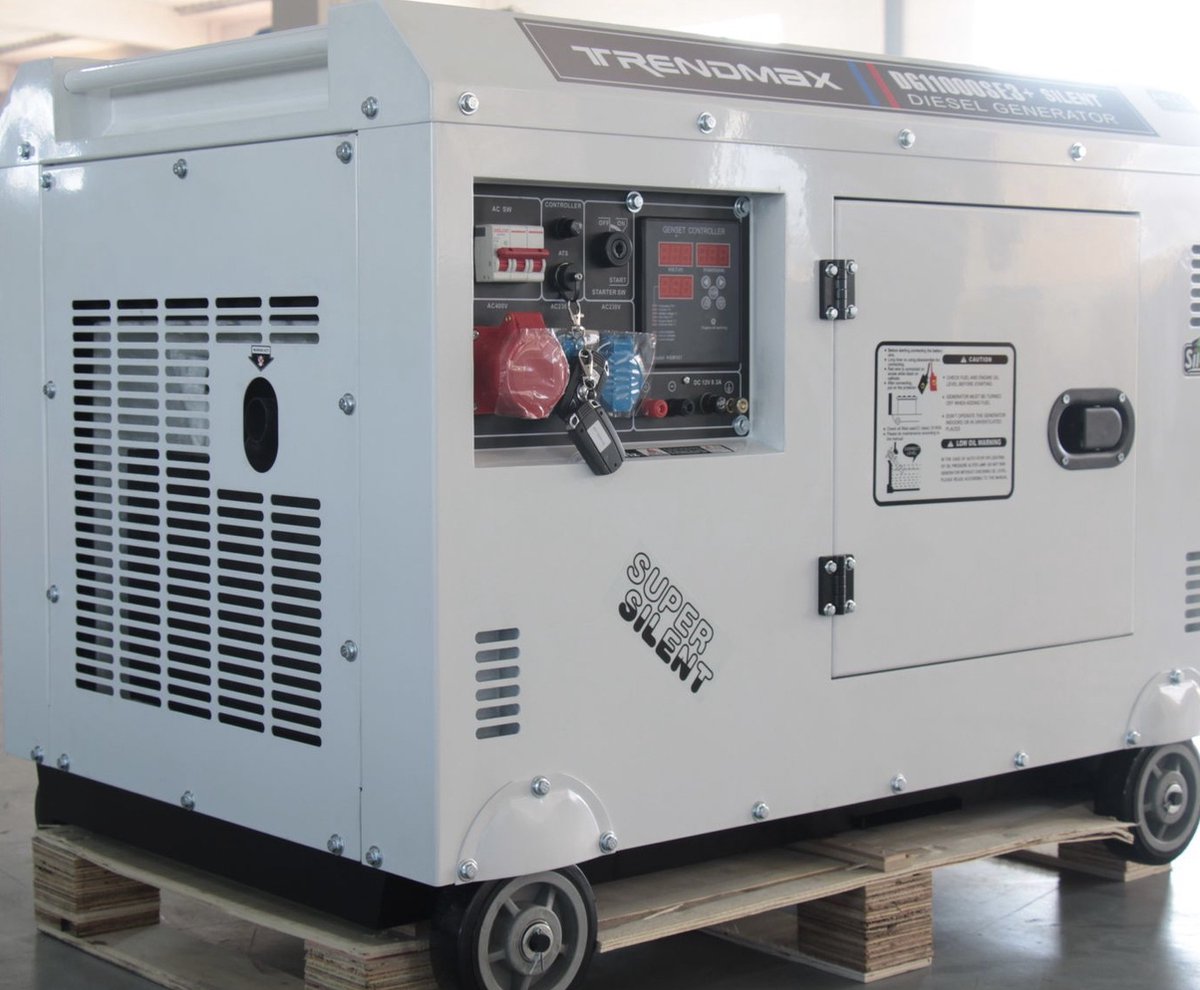 Générateur diesel - Groupe électrogène - Démarrage électrique - 400V - 8,5  KW - 1100F