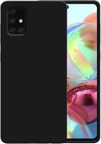 Smartphonica Siliconen hoesje voor Samsung Galaxy A71 4G case met zachte binnenkant - Zwart / Back Cover geschikt voor Samsung Galaxy A71 4G