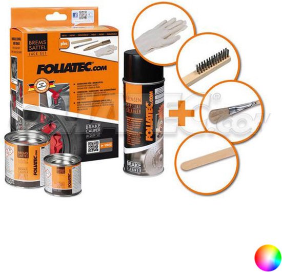 Jeu de vernis pour étriers de frein Foliatec - Orange flamme - 3 composants