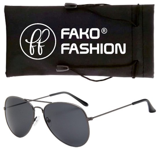 Fako Fashion® - Piloten Zonnebril - Pilotenbril - Piloot Zonnebril - Antraciet - Grijs