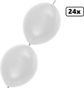 24x Doorknoop ballon wit 25cm – Link Ballon - festival themafeest huwelijk party trouwen gala