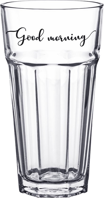Clayre & Eef Waterglas 320 ml Glas Good morning Drinkbeker