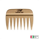 Krulkam Bravehair® - Krulkam hout - Haarverzorging - Natuurlijk hout - Handgemaakt in Italië - Krullend haar kam - Gratis verzending - Bekende merk Bravehair®