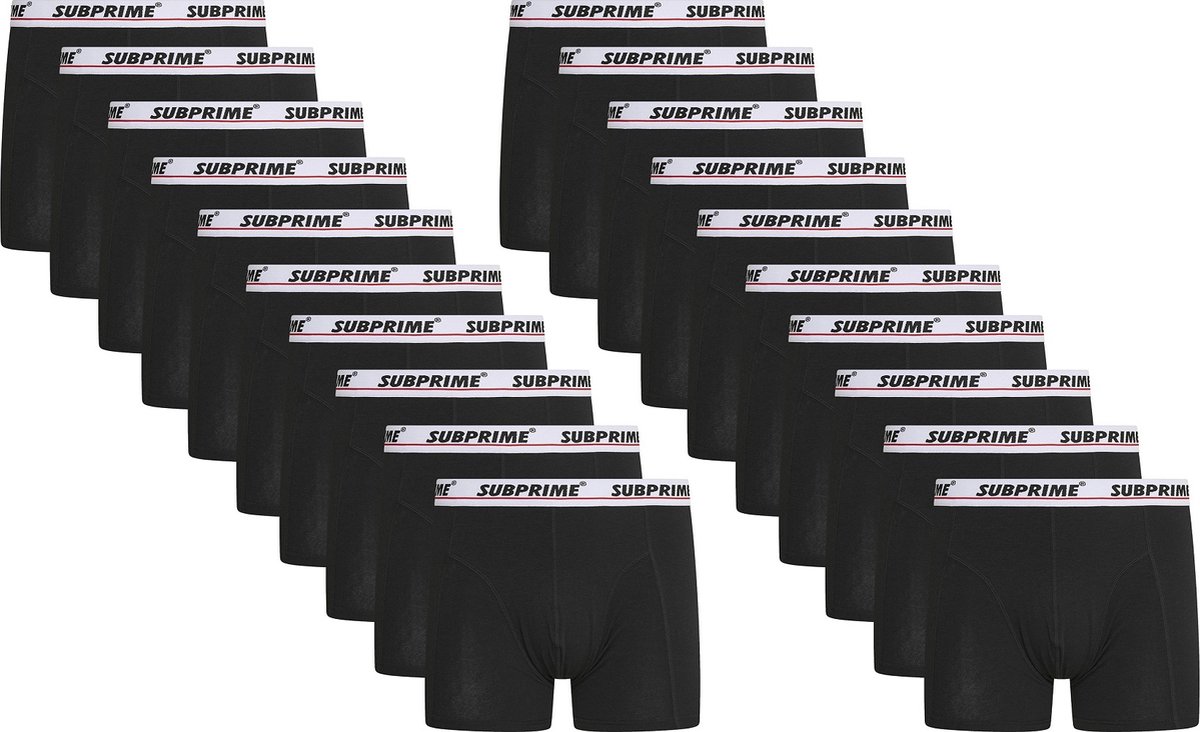 Subprime - Heren Onderbroeken boxershorts Block Black - Zwart - Maat M