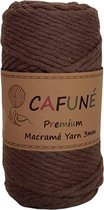 Cafuné Macrame Garen Premium-Roestbruin-3mm-70 meter-Single Twist-Uitkambaar-Gerecycled katoen-koord