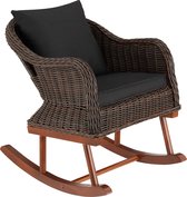 tectake - Wicker schommelstoel Rovigo - 150kg - bruin - poly-rattan
