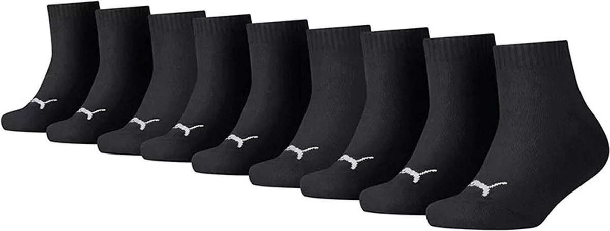 Puma Kids Sokken in kwartlengte 9 Pack Zwart