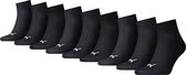 Puma 9-paar Quarter sokken - Elastisch katoen - 46 - Zwart