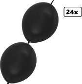 24x Doorknoop ballon zwart 25cm – Link Ballon - Black party festival gala themafeest huwelijk party