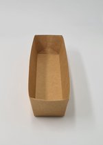 25x kartonnen bakje A16 - frikandelbakje - snackbakje - snack - serveerschaal - eco karton - milieuvriendelijk - duurzaam - verpakking - frikandel - loempia - barbecue - feest - bakje - karton