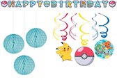 Amscan - Pokemon - Pokémon - Happy birthday slinger - Letterbanner - Swirl plofond decoratie - Honeycomb - Kinderfeest - Versiering - Verjaardag