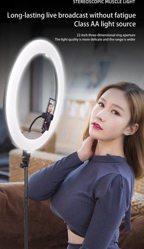 Selfie Lampe LED Ring 20cm avec trépied 210 cm avec télécommande Bluetooth  et le