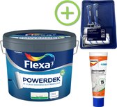 Flexa Powerdek Muurverf - Muren & Plafonds - Binnen - RAL 9010 - 10 L + Alabastine Muurvuller + Muurverfset