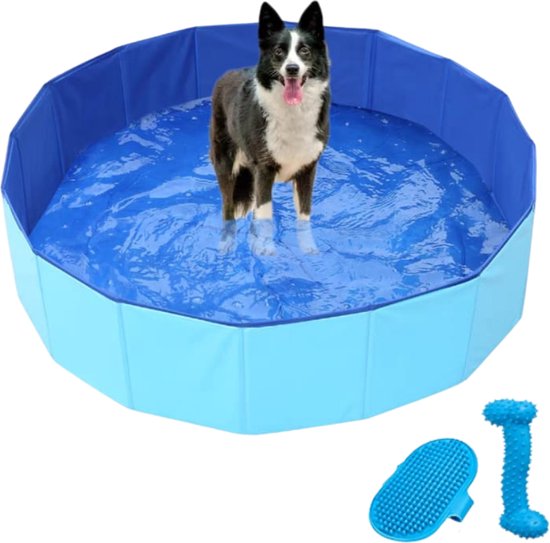 XXL Zwembadje voor kinderen en huisdieren - Hondenzwembad - Hondenbad - Bad voor Honden, Huisdieren - Opzetzwembad - 160x160x30cm