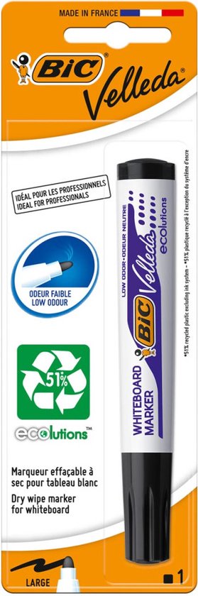 BIC - BIC Velleda Feutre 1701 pour Tableau Blanc + BIC Velleda