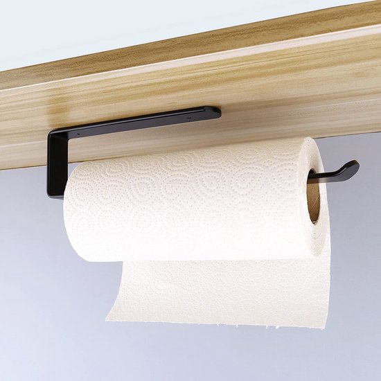 Porte-papier toilette sans perçage, porte-papier toilette autocollant,  bambou, avec