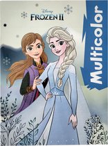 Livre de coloriage Disney Frozen Anna et Elsa avec exemple en couleur
