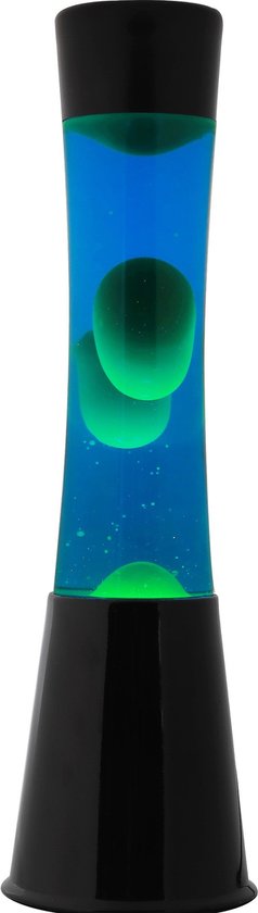 Lampada Lava Magma I-Total 40 Cm – Nera Con Liquido Verde/Giallo, Effetto Anni '60, 25W R39, Design Retrò Per Camera E Salotto