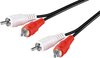 Goobay Tulp stereo audio kabel - zwart - 0,50 meter