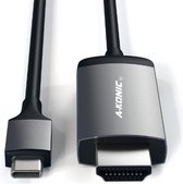 A-KONIC Câble USB C vers HDMI - Ultra 4K - Switch HDMI - 1,8 mètre - Qualité Premium - Aluminium