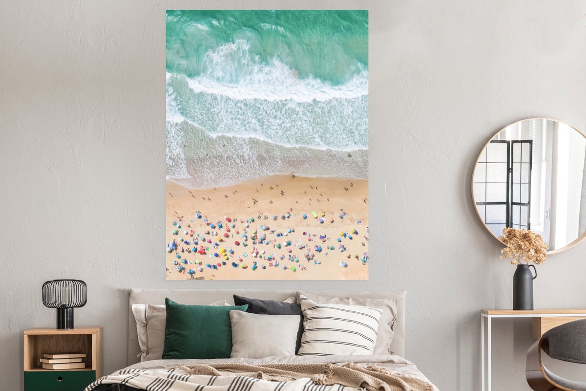 Poster Zee - Strand - Parasols - Water - Zomer - 120x160 cm XXL