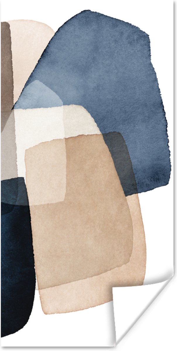 Poster Abstract - Kunst - Waterverf - Design - 20x40 cm
