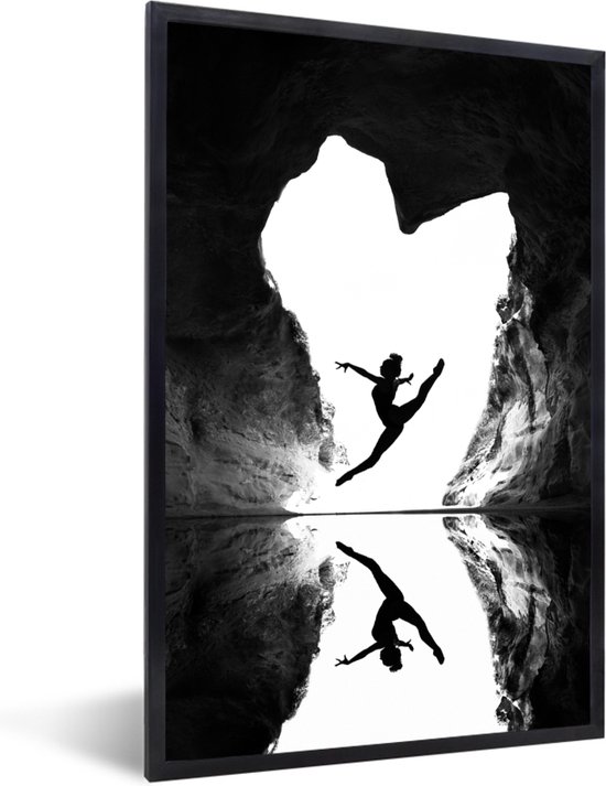 Poster - Frame - Ballet - Dans - Grot - Zwart - Wit - Posterlijst - Kader - 40x60 cm