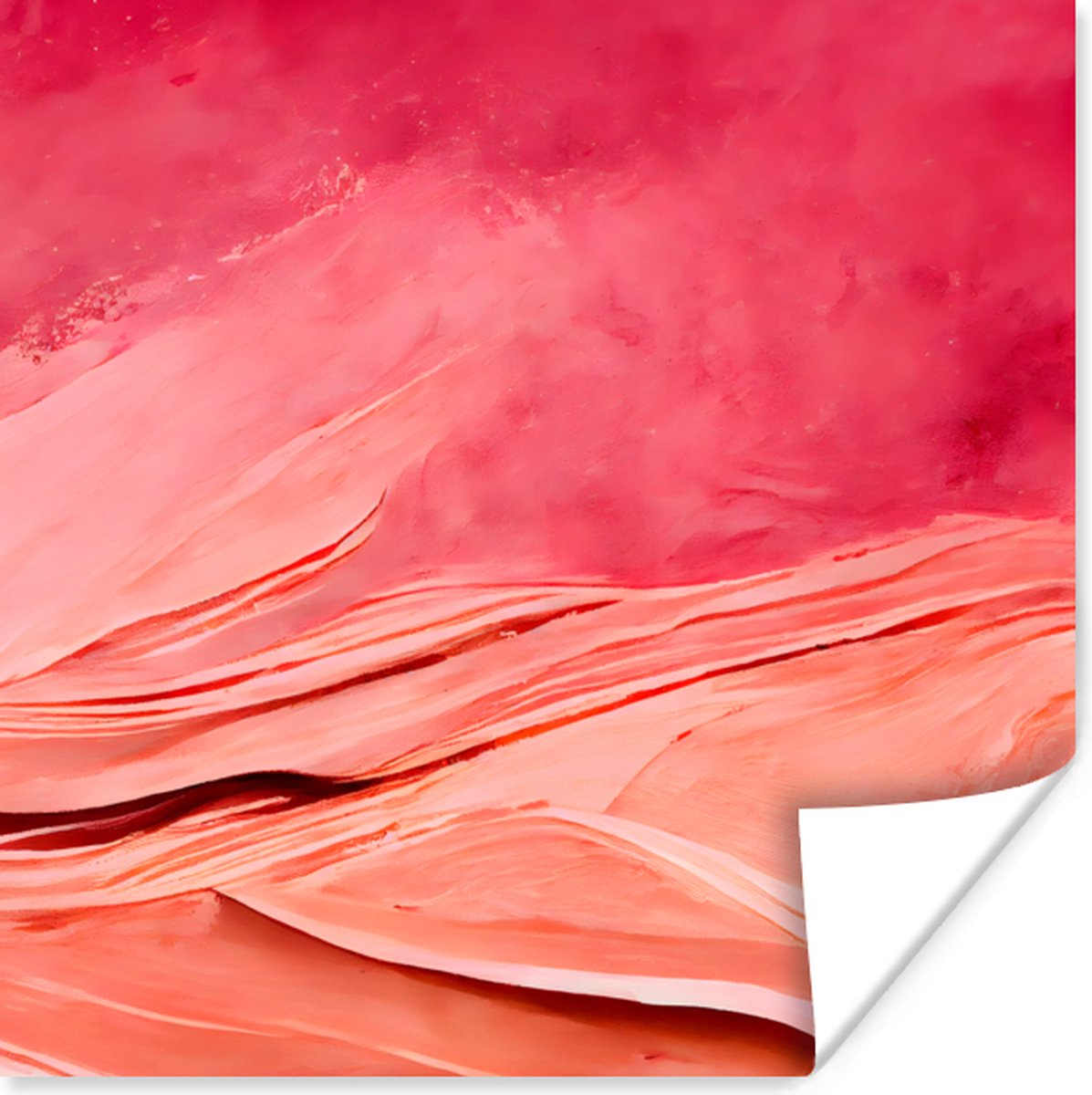 Poster Abstract - Roze - Pastel - Vormen - 75x75 cm