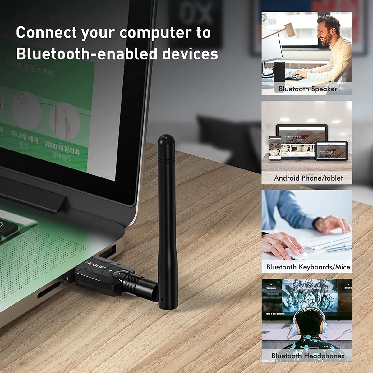 Adaptateur USB Bluetooth 5.1 Longue portée, Adaptateur dongle Bluetooth  pour PC, émetteur-récepteur Bluetooth Compatible avec Win 11 - Cdiscount  Informatique