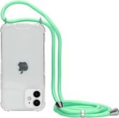 Mobiparts Lanyard Case geschikt voor Apple iPhone 12 Mini - Groen Transparant