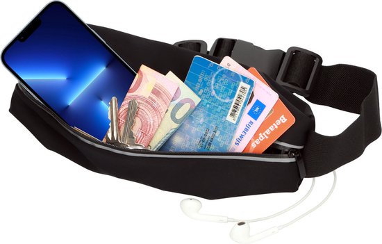 Mobiparts Comfort Fit Belt Bracelet de sport en néoprène pour iPhone 13 Pro Max - Zwart