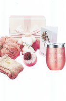 Gift box voor vrouwen- Geschenk set voor vrouwen - Wellness set - Moederdag cadeau - Valentijn cadeau - luxe doos met strik