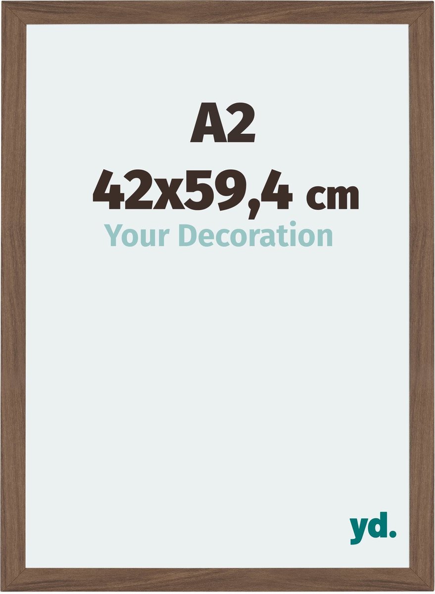 Your Decoration - Fotolijst A2 42x59,4 cm - MDF - Walnoot Donker - Mura