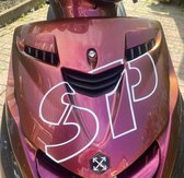 Piaggio ZIP SP Logo - Piaggio Zip Accessoire -Scooter sticker - SP Logo Outline - Wit