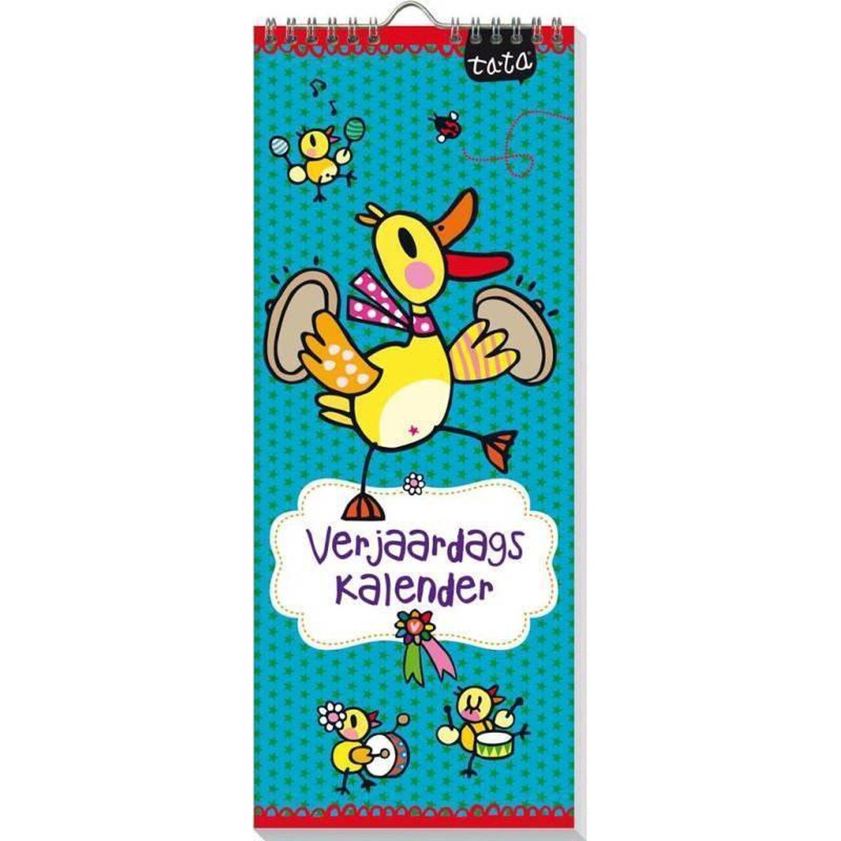 Verjaardagskalender Ta-Ta - Geen jaartal - Ophangbaar - Diverse Kleuren - 13 x 33 x 0,6 cm