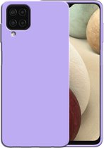 Coque en Siliconen Smartphonica pour coque Samsung Galaxy A12 avec intérieur souple - Violet / Coque arrière