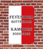 Feyenoord poster kampioen 2022-2023 70x100 cm - Poster tekst Feyenoord kampioen 2022-2023 - schuttingposter - balkonposter - voetbal poster - fan poster - Cadeau - voetbal - schutting poster – wanddecoratie buiten - kerstcadeau - winter - herfst
