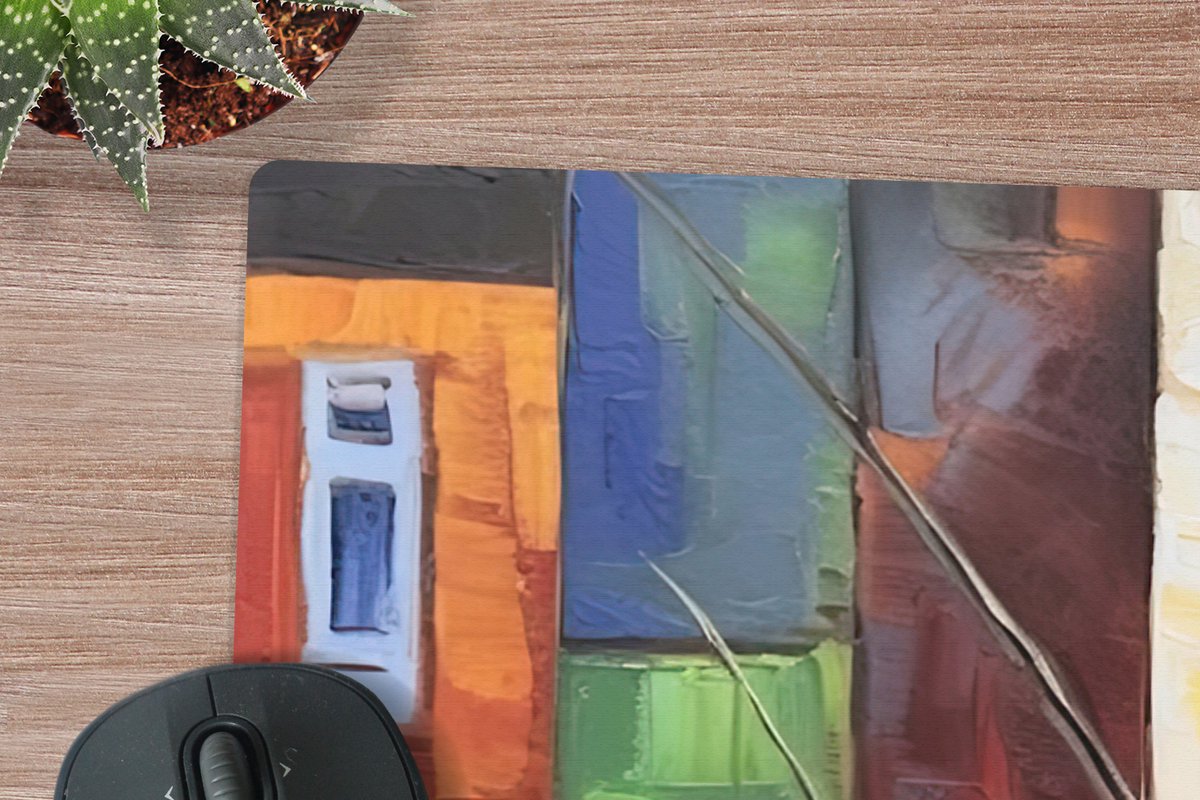 Muismat XXL 120x80 cm - Bureau onderlegger - Bureau mat Abstract - Kunst - Boot - Kleuren - Bureaumat - Gaming mousepad xl - Bureaulegger groot - Computer deskmat